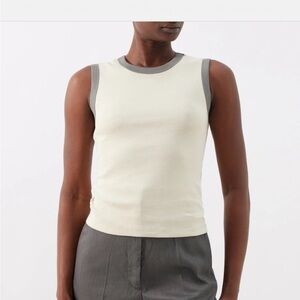 Flore Flore Esme Tank in off-white with gray trim NWT